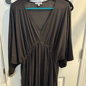 White Birch Black V-Neck Top